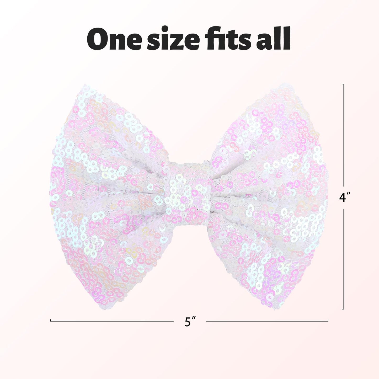 Lanmerry Hair Bow Clip For Girls, 5 Inches Sequins Large Bow With Alligator Clip, Hair Accessories For Women Teens Babies Toddle