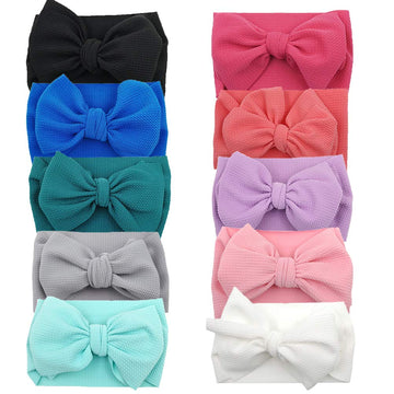 Baby Girl Bow Headbands Newborn Hairband Baby Turban Knotted Elastic Headwrap For Toddler Hair Accessories (Aa07-10Pcs)