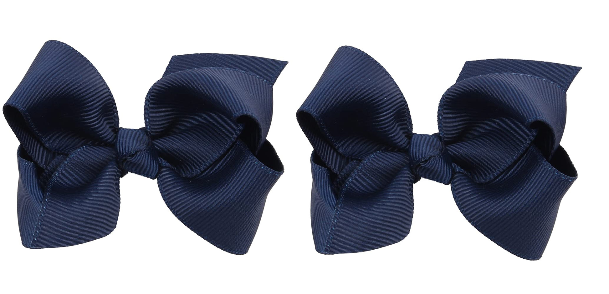 Zoonai 3 Inch Baby Girl Hair Bows Boutique Hair Clip Teens Toddlers Hairpin Headwear - Set Of 2 (Navy)