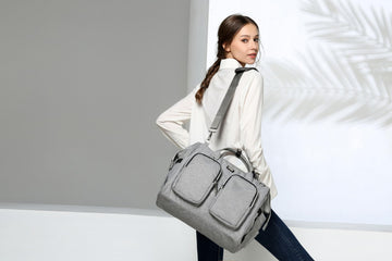 Diaper Bag Totes With Changing Pad & Stroller Straps, Large Portable Newborn Baby Bags, Unisex And Stylish Travel Diaper Backpac