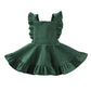Karuedoo Baby Girls Velvet Suspender Skirt Infant Toddler Ruffled Casual Strap Sundress Summer Outfit Clothes (12-24M, Green 2(V