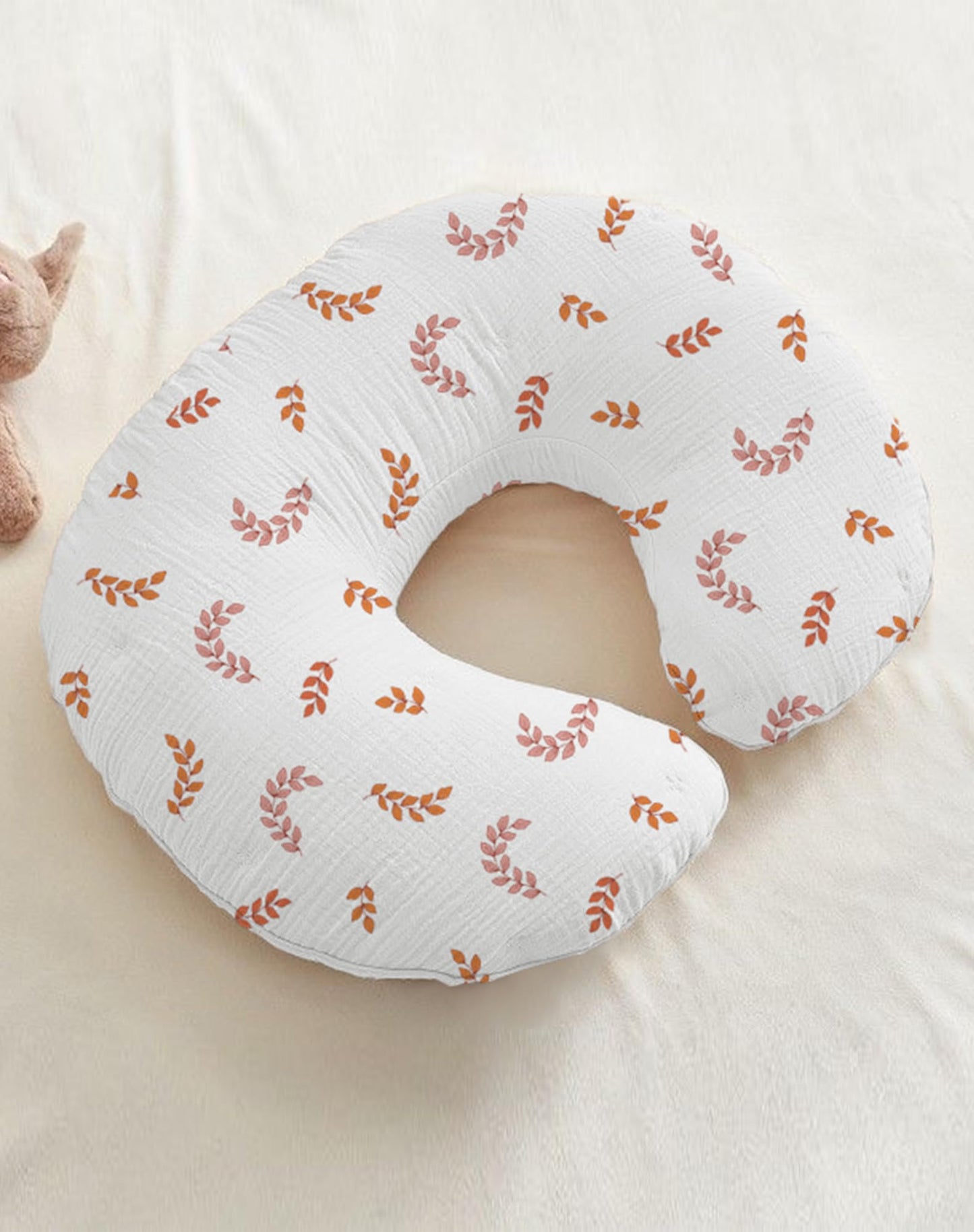 Wimist Nursing Pillow Covers 2 Pack, Muslin Nursing Cover For Breastfeeding Pillows, Comfortable For Baby Girls And Boys (Brick
