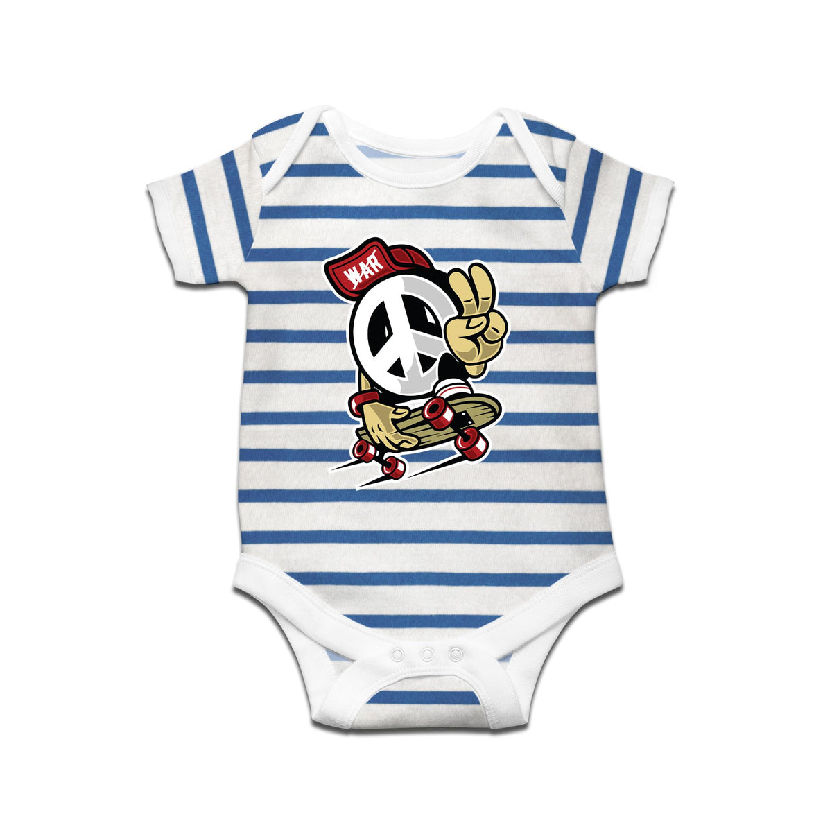 Ruse Peace 2 Printed Kids Striped Infant Romper Short Sleeves And Bodysuit For New Born Baby Boy/Baby Girl Clothes 100% Cotton |