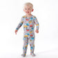 Gerber Unisex Baby Toddler Buttery Soft Snug Fit Footed Pajamas With Viscose Made From Eucalyptus, Construction, 18 Months