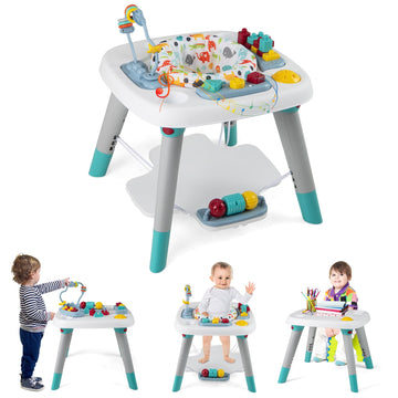 HONEY JOY Baby Bouncer Activity Center, 6-in-1 Infant Jumper & Standing Play Table w/ 360 Rotary Seat, 5 Toys, 3 Adjustable Heig