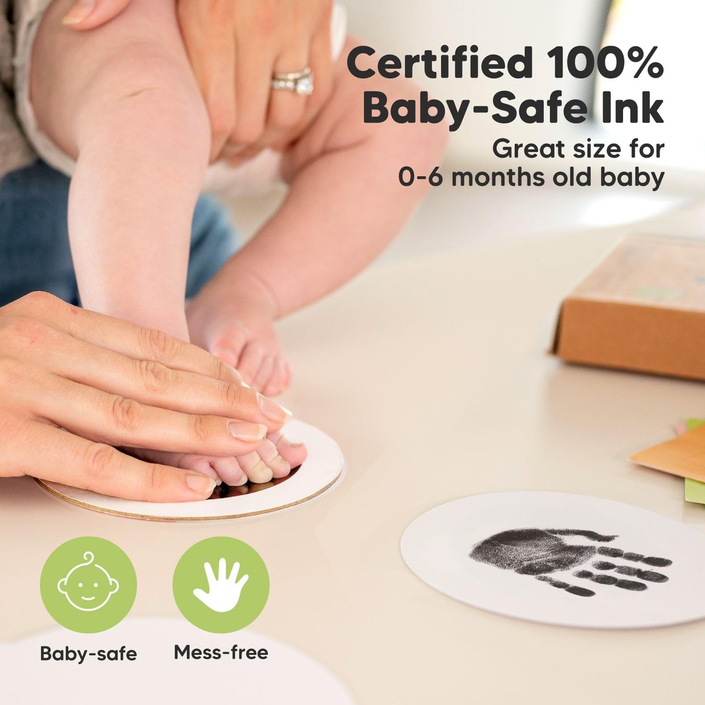 2-Pack Round Inkless Hand And Footprint Kit - Ink Pad For Baby Hand And Footprints - Dog Paw Print Kit,Dog Nose Print Kit - Baby