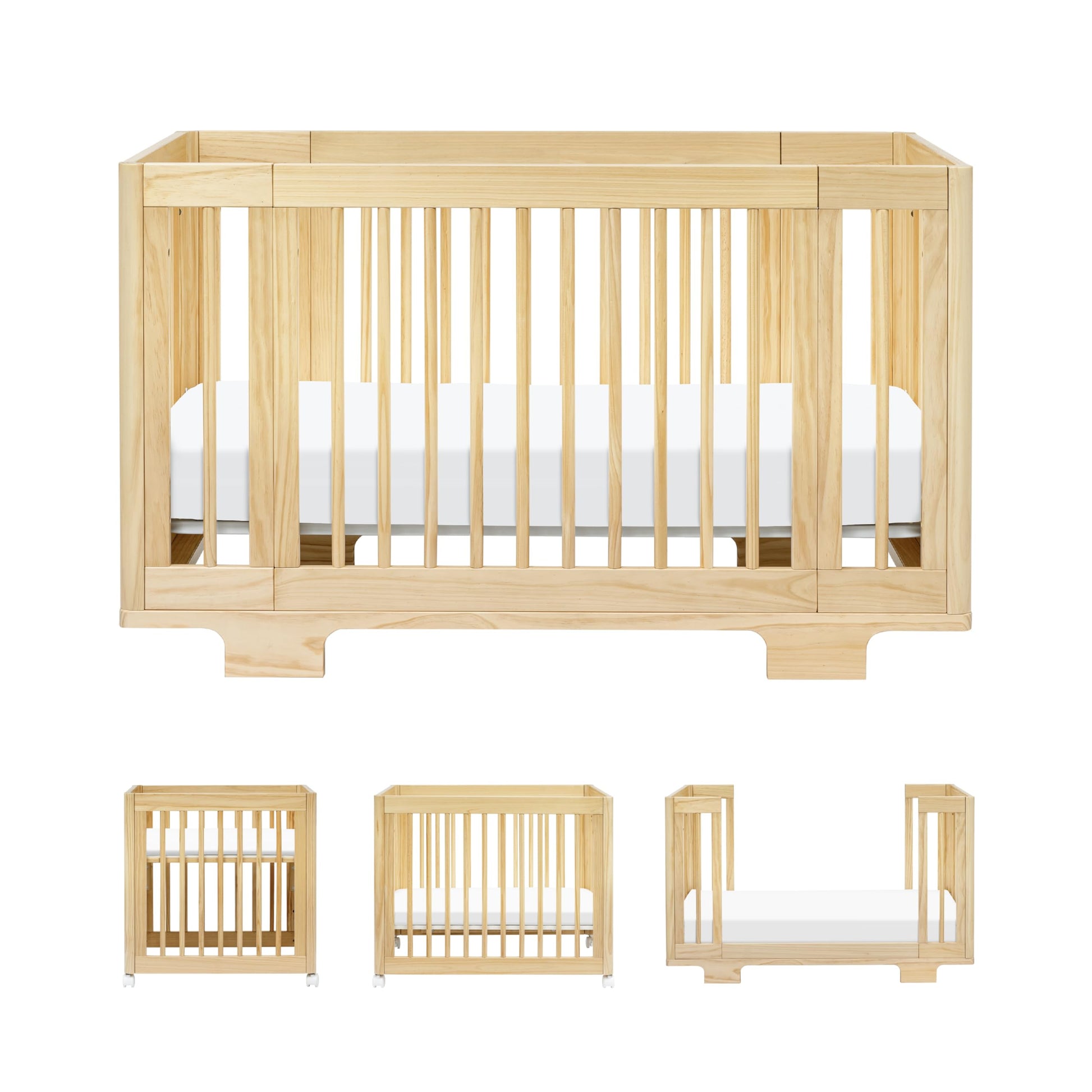 Babyletto Yuzu 8-in-1 Convertible All-Stages Crib - Conversion Kits for Bassinet, Midi Baby Crib to Toddler Bed, Daybed, Full-Si