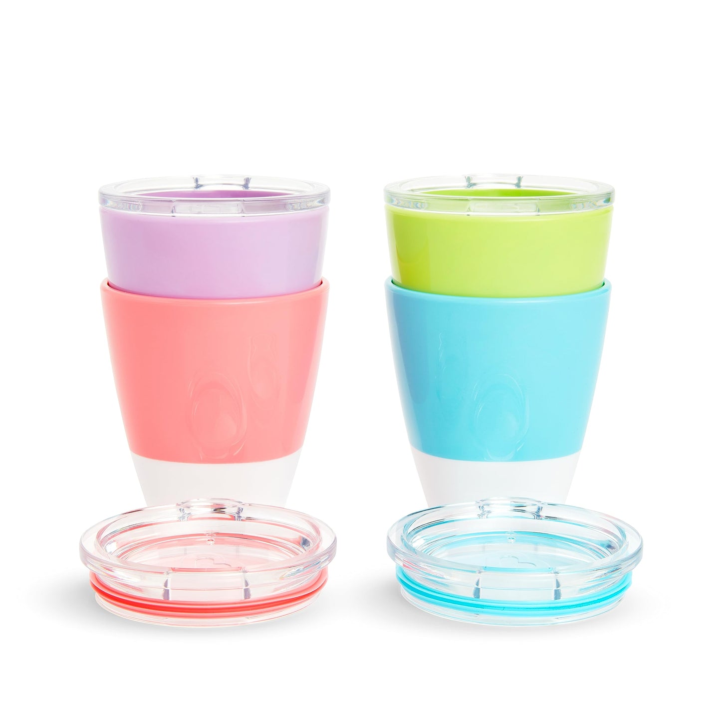 Munchkin Splash Open Toddler Cups With Training Lids, 7 Ounce, Multicolored, 4 Pack