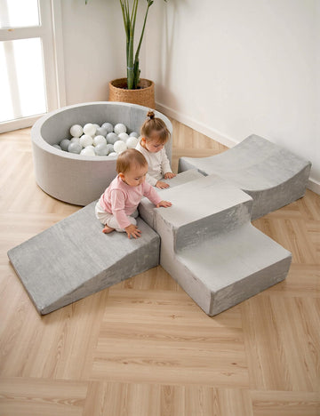 Hofish 5-Piece Foam Playset For Toddler Children, Playset Designed Easy To Clean Or Install, Children Indoor Active Climbing Cra