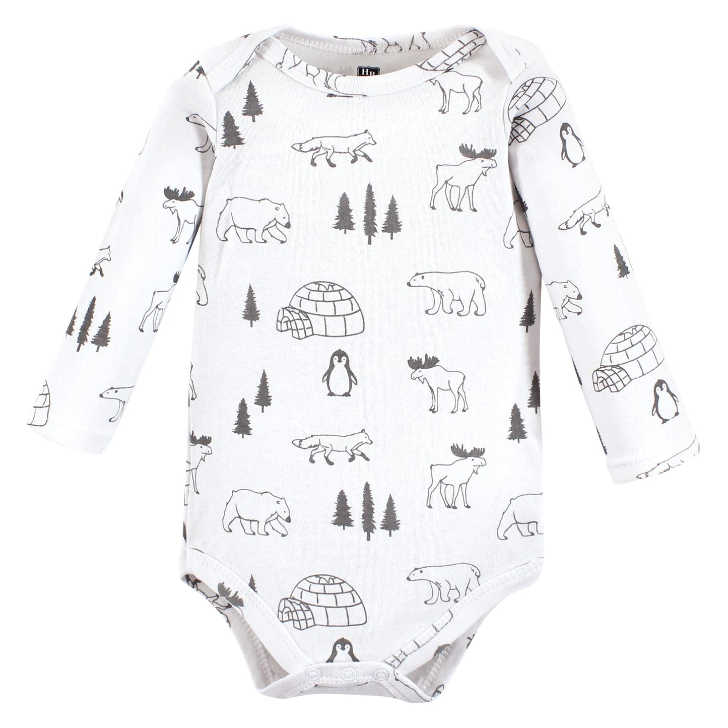 Hudson Baby Unisex Baby Cotton Long-Sleeve Bodysuits, Moosing Around, 0-3 Months