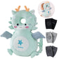 Feidoog Baby Head Protector Cushion Backpack with 3 Knee Pads for Walking & Crawling,Blue Dragon
