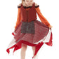 Taeyue Kids Mary Sanderson Costume Sister Halloween Cosplay Orange Witch Dress Outfit For Girls,Large