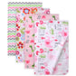 Gina Era Cotton Flannel Receiving Blankets Baby 4 Pcs, Baby Swaddle Blankets, Baby Flannel Blanket 30 X 40 Inch for Boy Girl (ST