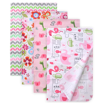 Gina Era Cotton Flannel Receiving Blankets Baby 4 Pcs, Baby Swaddle Blankets, Baby Flannel Blanket 30 X 40 Inch for Boy Girl (ST