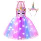 Kakalver Unicorn Costume For Girls Led Light Up Unicorn Dress For Halloween Dress Up Unicorn Birthday Decorations Gifts