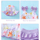 Mioglrie Toddler Swimsuit Girl 2T 3T Swimsuit Girls Toddler Bathing Suit Girl Beach Swim Suit Two Piece Purple Floral Bikini Swi