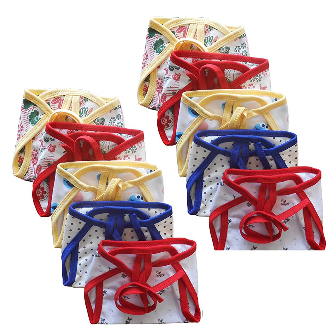 Tinchuk Newborn Baby Soft Hosiery Cotton Cloth Diaper Double Layer Nappies Multicolor (06 Months) (10 Piece)