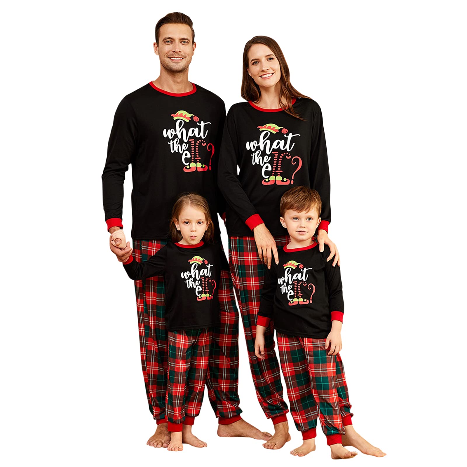 Iffei Christmas Pajamas For Family Matching Pj'S Sets With Letter Elf Printed Lo WBBAPB097PF28MZ