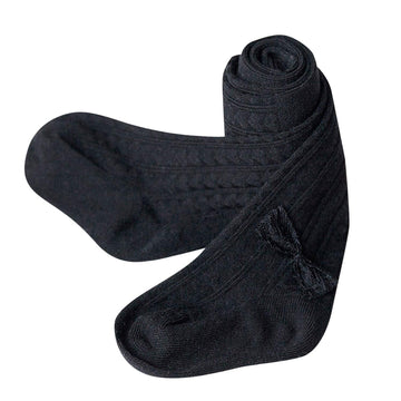 Zando Baby Tights For Girls With Bows Soft Comfortable Cotton Pantyhose Infant Seamless Leggings Toddler Thick Solid Knit Socks