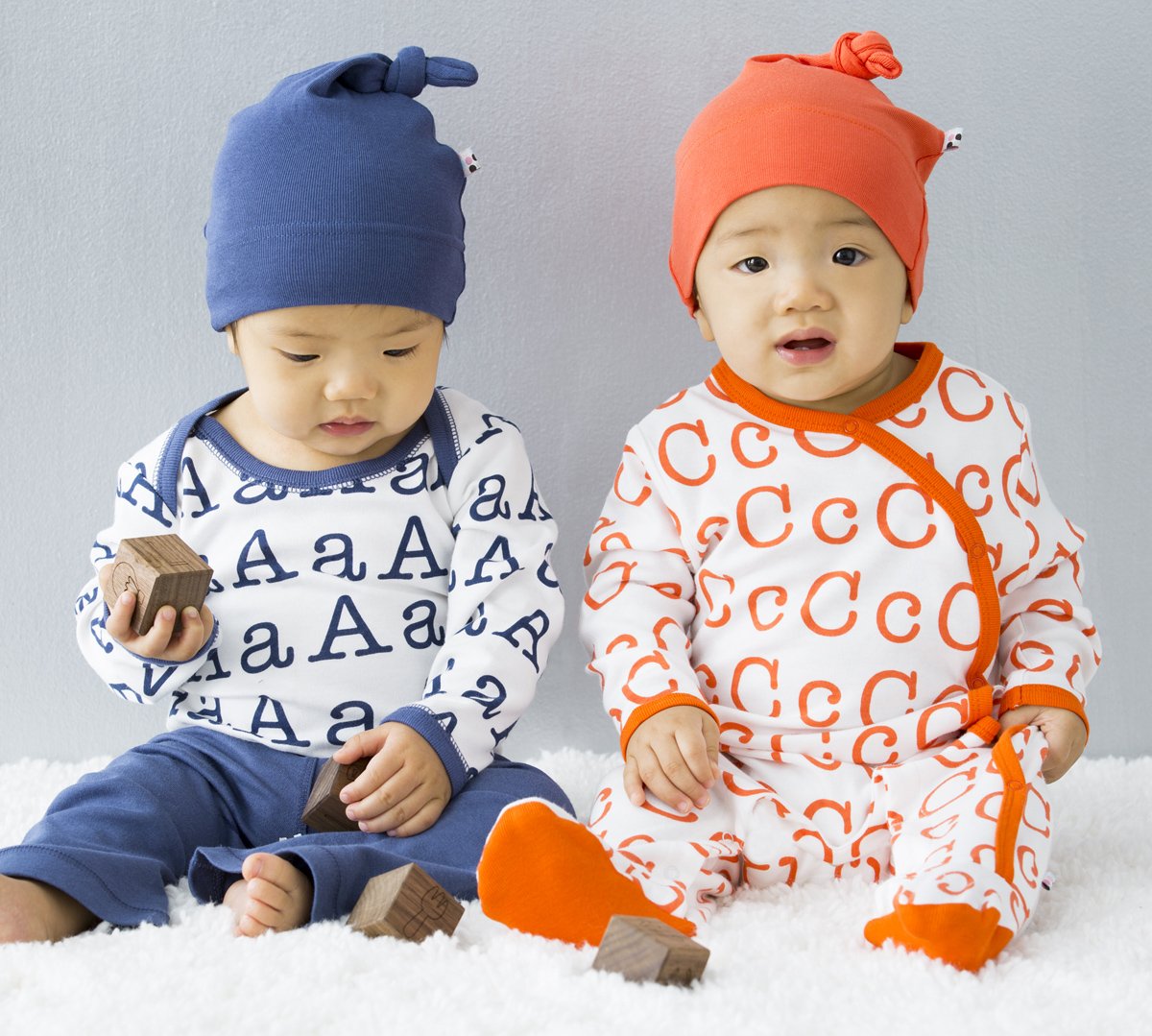 Babysoy Organic Newborn Baby Alphabet Footie Onepiece With Feet (00-03 Months, U)