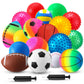 VercanMonth 18 Pcs Sports Balls Set for Boy Girl Assorted Playground Rubber Toy Foam Bouncy Inflatable with Pumps for Indoor Out