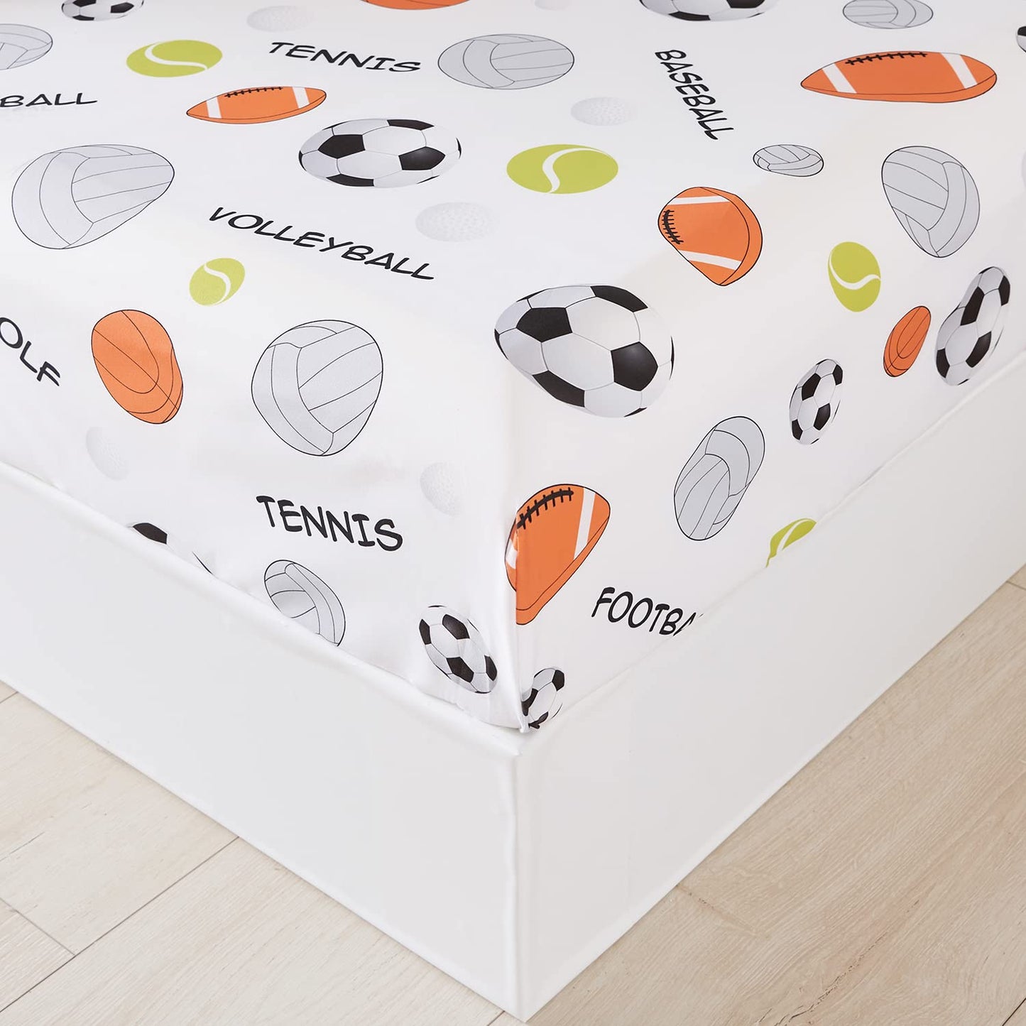 Urbonur 4-Piece Toddler Bedding Set - Ultra Soft Sports Series Basball Football Basketball Boys Toddler Comforter Set Navy - Inc