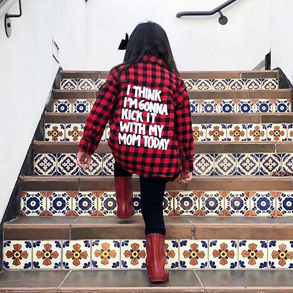 Toddler Long Sleeve Shirt Baby Boy Girl Plaid Top For Toddler Spring Winter Coat For Kid (Red Plaid, 4-5 T)