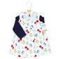 Hudson Baby Baby Girls' Cotton Dress And Cardigan Set, Wildflower, 0-3 Months