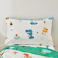 Beeweed 4 Pieces Dinosaur Toddler Bedding Set Boys Girls, 2 Sides Design Bed In A Bag Comforter Set, Includes 1 Comforter, 1 Fit