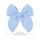 5.5 Inch Sky Blue Fable Hair Bow: Handmade Linen Cotton Hair Clip For Girls - 1 Pcs