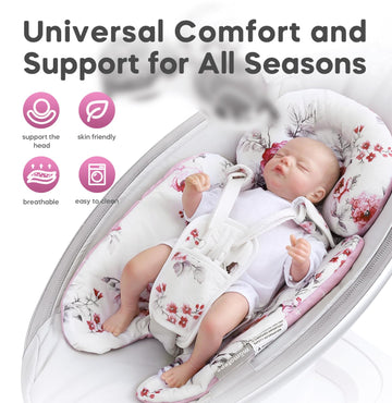 Mamatepe Infant Insert Compatible With 4Moms Mamaroo Rockaroo & Graco Duetsoothe Swing, Reversible Newborn Insert Head & Body Su