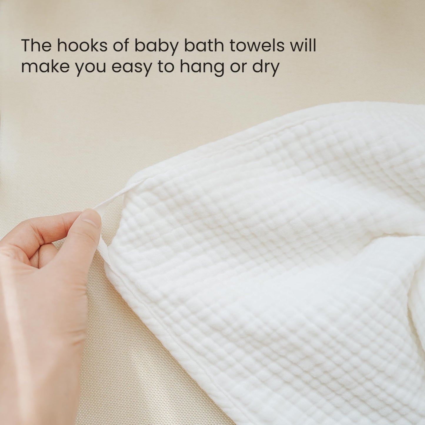 Konssy 2 Pack Muslin Hooded Baby Towels For Newborn Soft 100% Cotton Baby Bath Towel With Hood For Baby, Infant Ultra Absorbent,