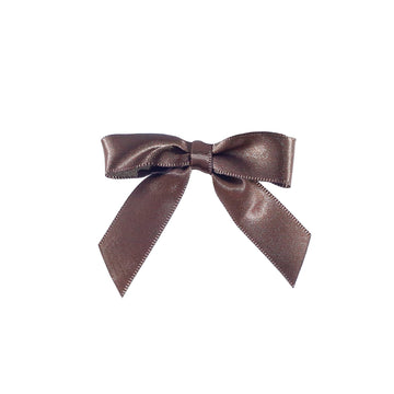 Reliant Ribbon Satin Twist Tie Bows - Small Bows, 58 Inch X 100 Pieces, Brown