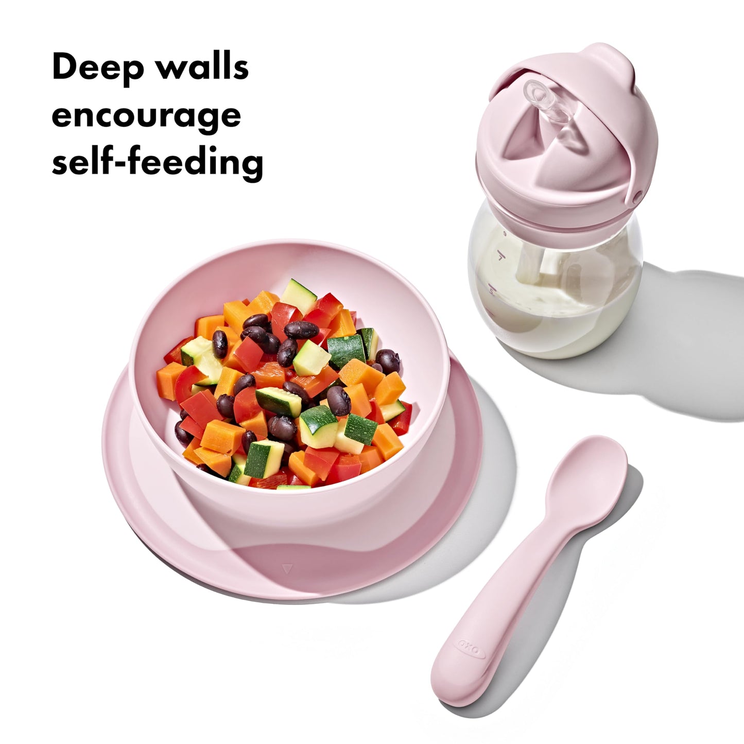 Oxo Tot Stick And Stay Suction Bowl - Blossom