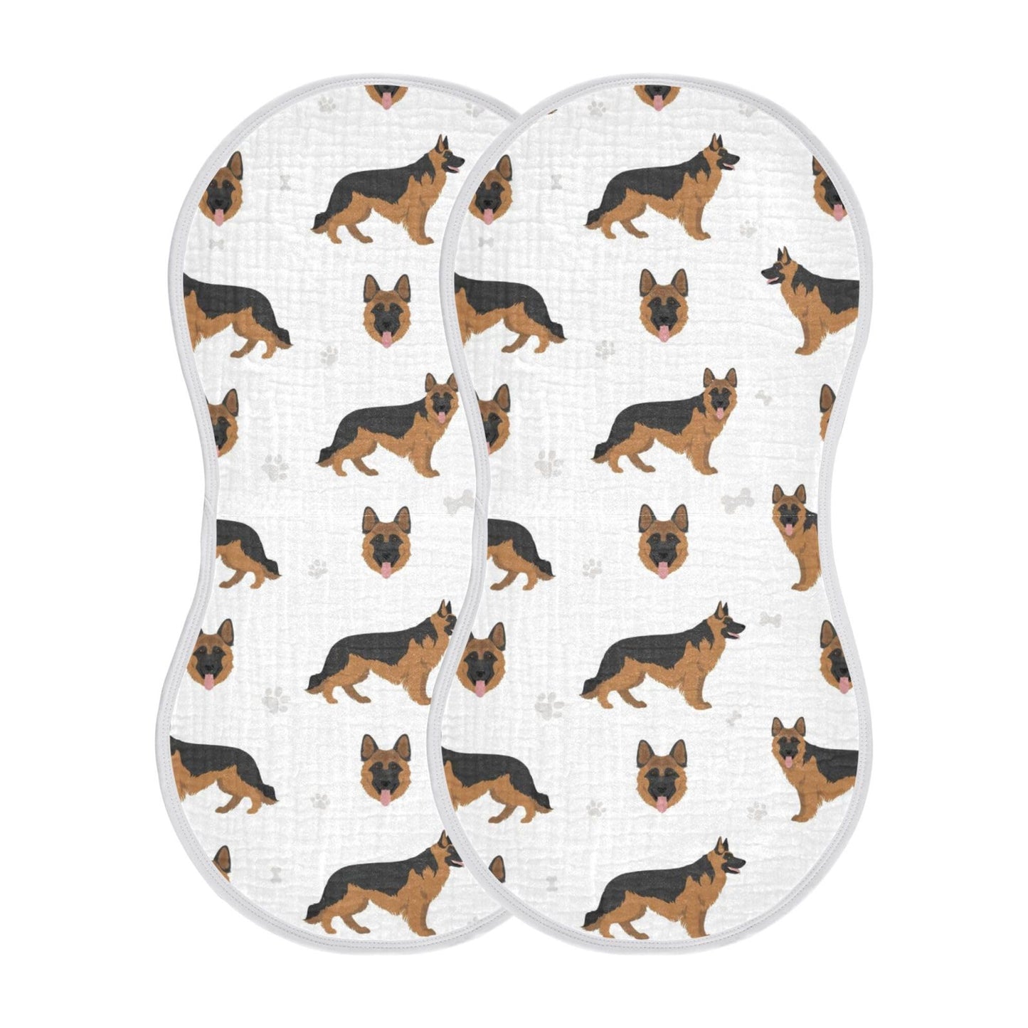 Yyzzh German Shepherd Dog Muslin Burp Cloths For Baby 2 Pack Soft 100% Cotton Baby Washcloths Bibs For Boy Girl