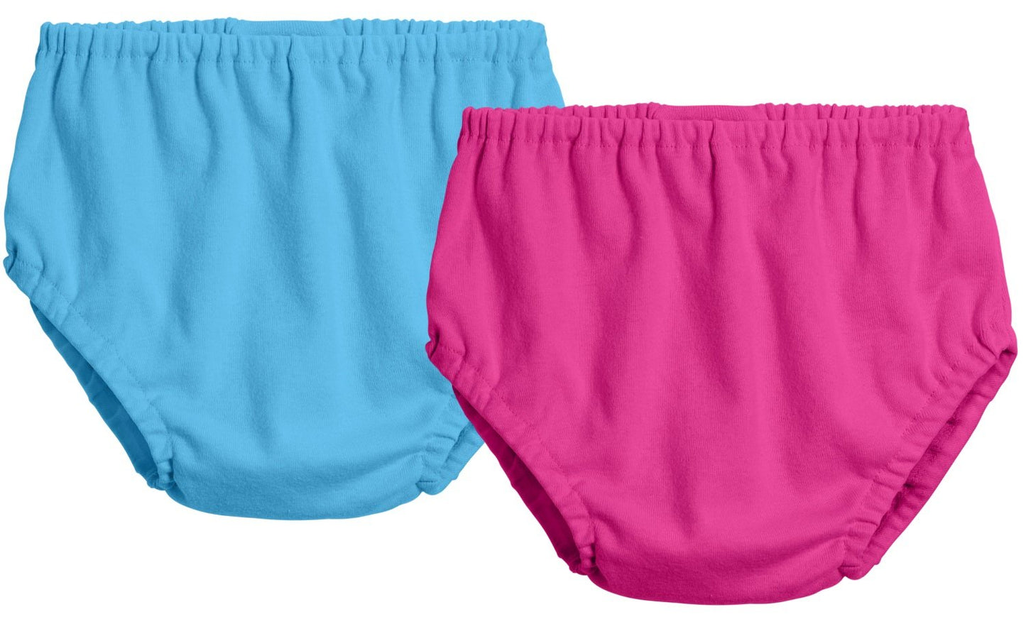 City Threads 2-Pack Baby Girls' And Baby Boys' Unisex Diaper Covers Bloomers Soft Cotton, Turquoise/Hot Pink, 6/9 M