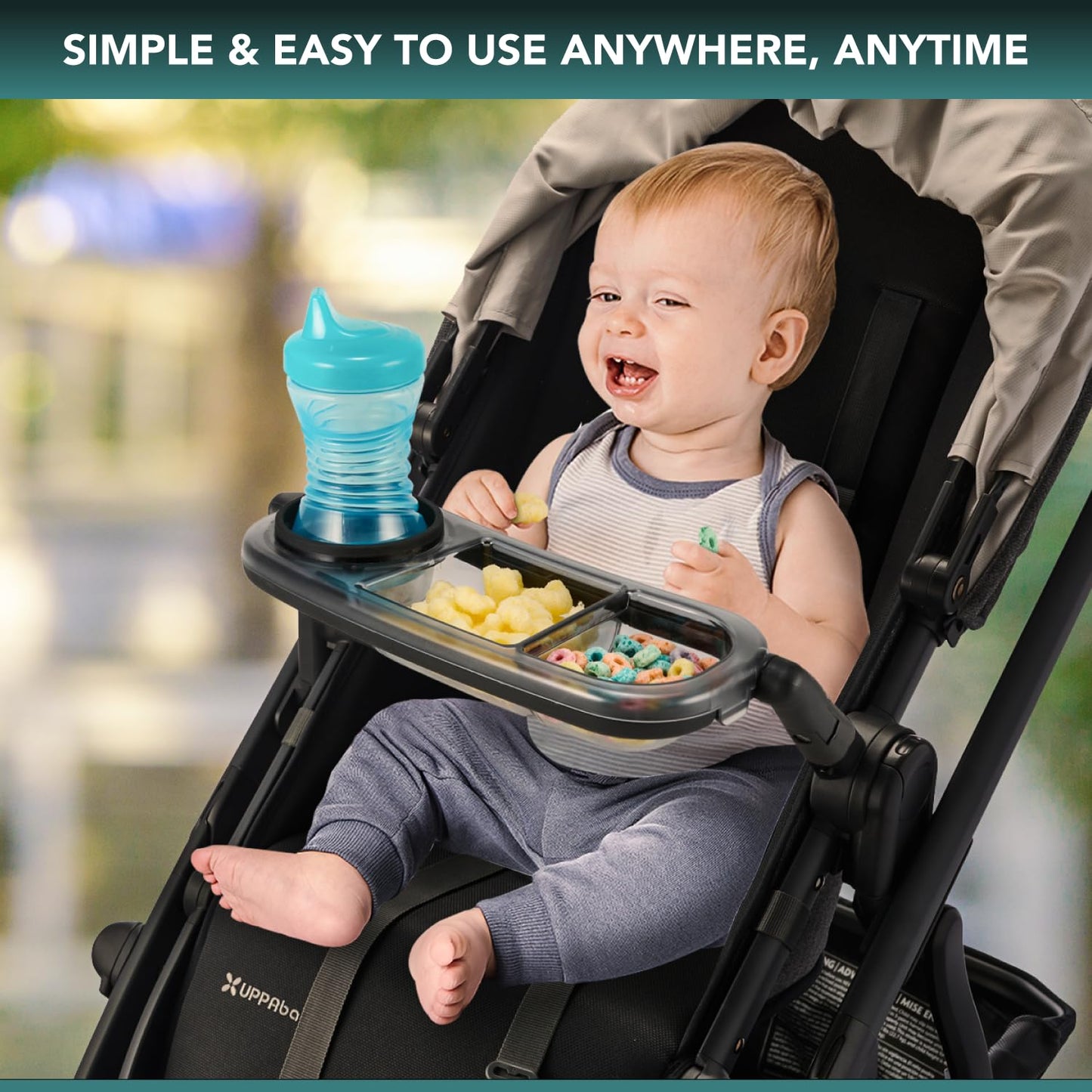 Snack Tray Fits For Uppababy Vista V3/Vista V2/Vista/Cruz/Cruz V2/ Rumbleseat/Rumbleseat V2, Updated Snack Tray With Two Snack C