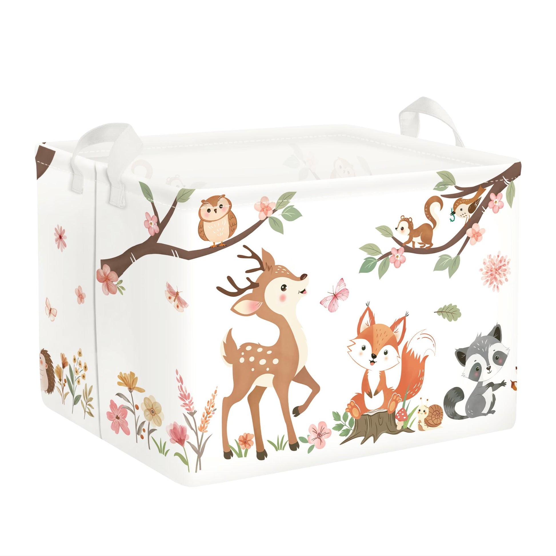 Clastyle Forest Animal Baby Laundry Hamper Leaf Kid Storage Basket Boy Girl Gift Toy Box Collapsible Clothes Organizer Nursery B