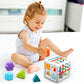 Baby Sensory Shape Sorter Blocks Toy, Activity Cube Bins, Montessori Educational Learning Fine Motor Skills Toys for Babies Todd