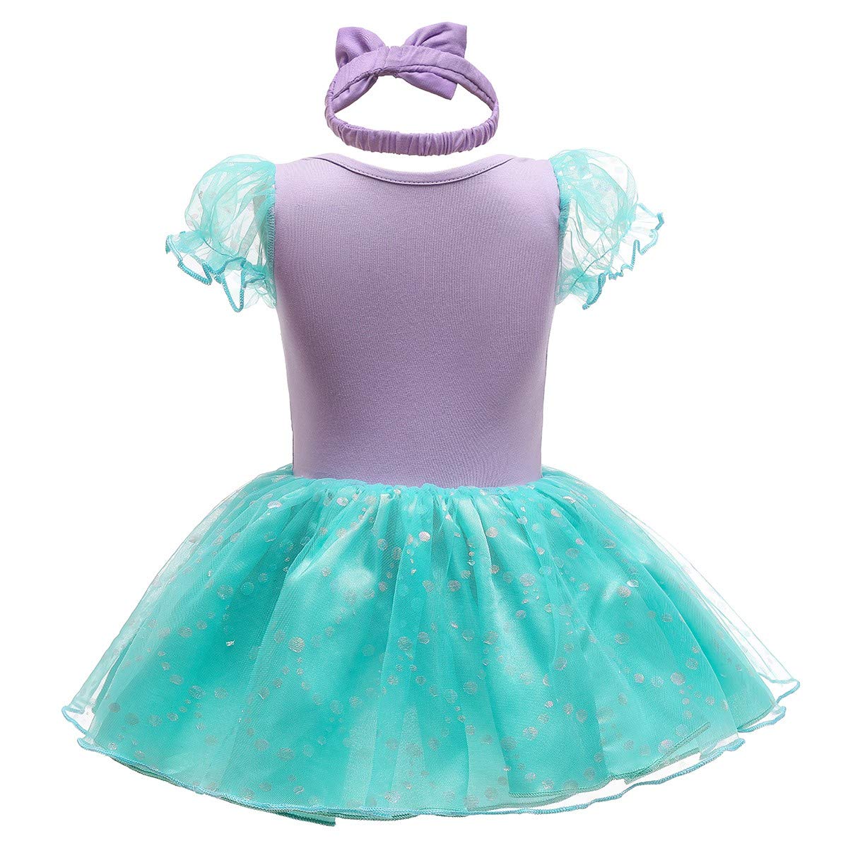 Fmyfwy Baby Girls Mermaid Princess Costume Halloween Christmas Birthday Romper Tutu Dress W/Headband 80