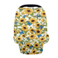 LedBack Blue Butterfly Sunflower Stretchy Car Seat Cover for Babies Nursing Cover Breastfeeding Cover,Soft Breathable Baby Carse