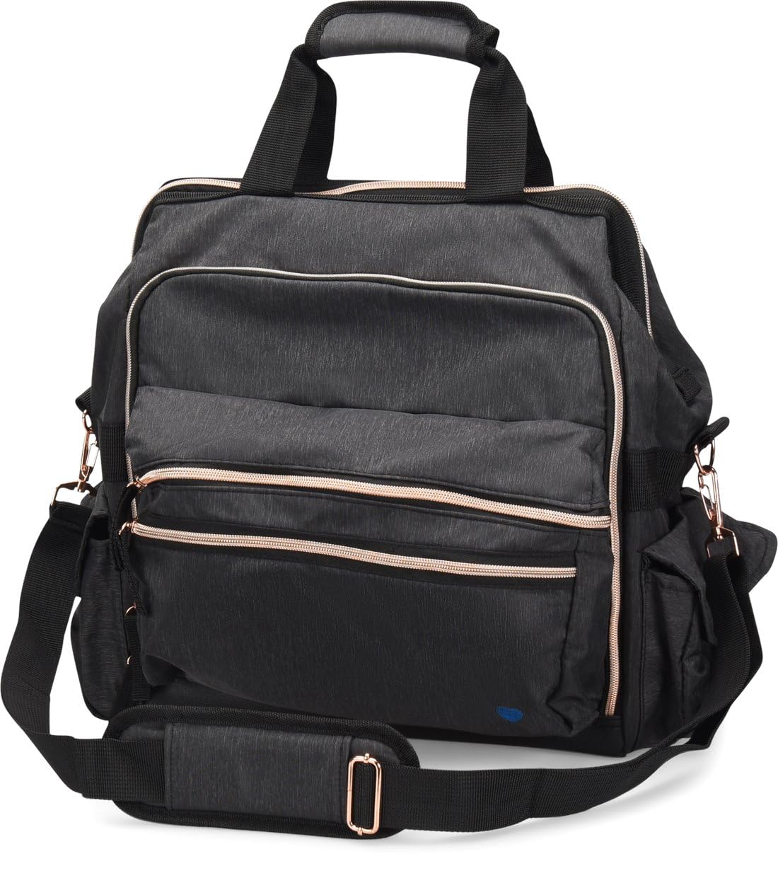 Nurse Mates Ultimate Nursing Bag | Multiple Compartments | Interior Laptop Compartment | Durable Zippers | Charcoal Rose