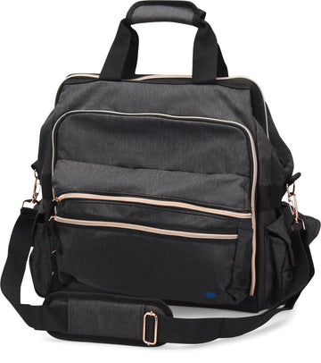 Nurse Mates Ultimate Nursing Bag | Multiple Compartments | Interior Laptop Compartment | Durable Zippers | Charcoal Rose