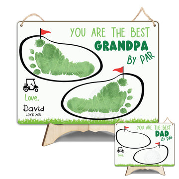 Best Grandpa by Par Golf Papa Footprint Handprint Craft for Fathers Day Gift, Kids Handprint Art, Handprint for Fathers Day, DIY