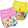 Bembika Cloth Diapers For Babies, Washable Reusable, Adjustable Sizes (2 Combo) (No Inserts Included) (Pink Doodle + Yellow Dood