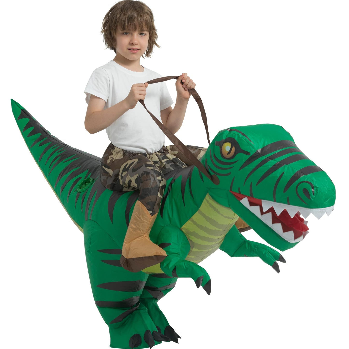 Tasanor Blow Up Raptor Costume,Inflatable Costumes For Kids,Inflatable Dinosaur Costume,Halloween Costumes For Girls/Boys (7-10Y