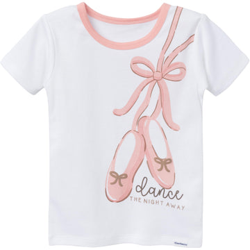 Gerber Baby Girls' Toddler Snug Fit 4-Piece Pajama Short Set, Ballet Slippers, 12 Months