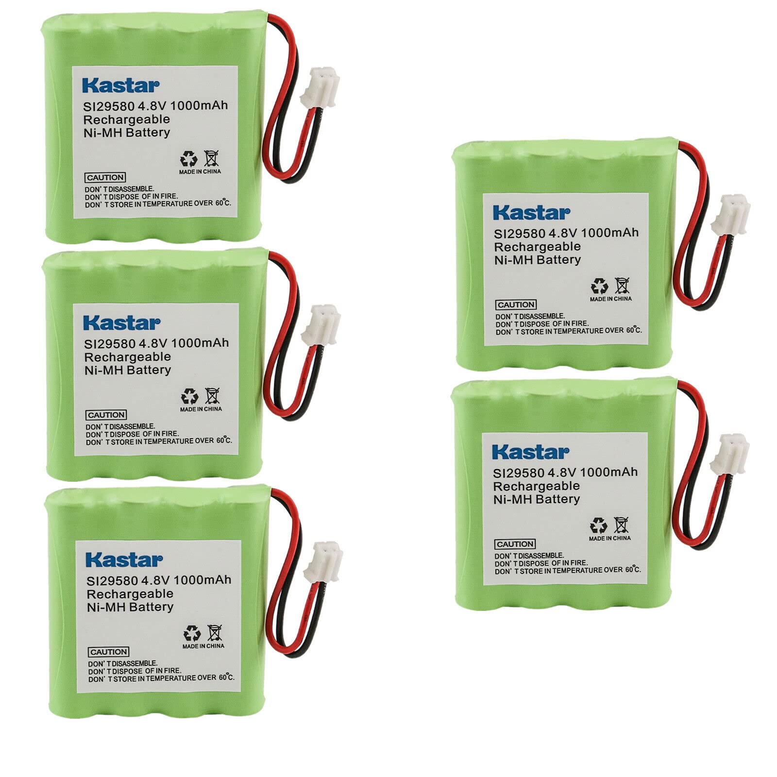 Kastar 5-Pack Battery Replacement For Summer Infant Baby Monitor 29710 29740 29580 29590 29610 29620 29630 29710 29740 29790 299