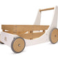 Kinderfeets 2-In-1 Wooden Cargo Walker Cart Wagon With Adjustable Rubber Wheels And Removable Basket For Children And Toddlers (
