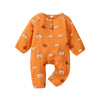 Halloween Baby Boy Girl Outfit Pumpkin Long Sleeve Onesie Romper Jumpsuit Halloween Clothes Girl Boy (Orange,6-12 Months)